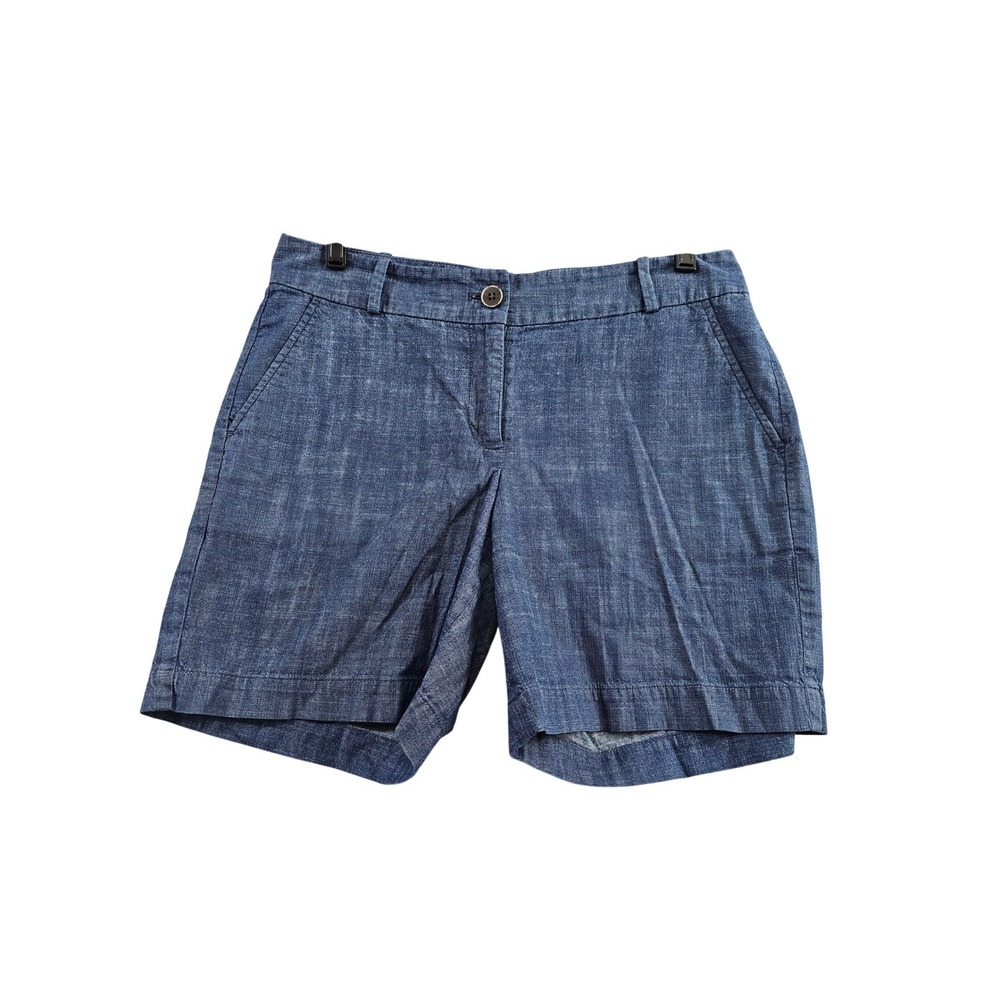 Talbots Shorts Women 6P Blue Cotton Denim Chambray Casual Classic Preppy Summer